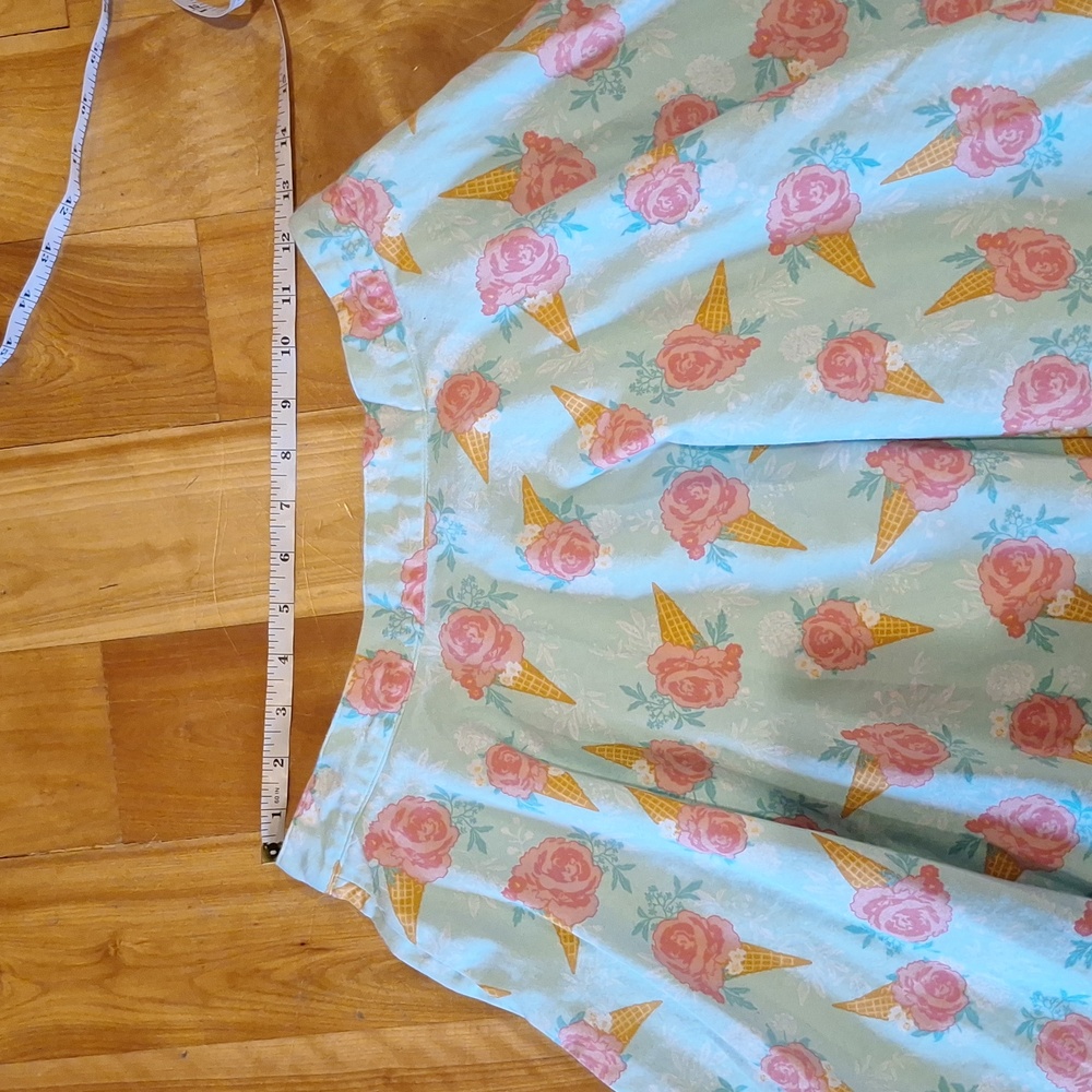 Retro Pin-up Vintage Voodoo Vixen Full Midi Skirt Ice Cream Floral Clowncore S - Picture 12 of 13
